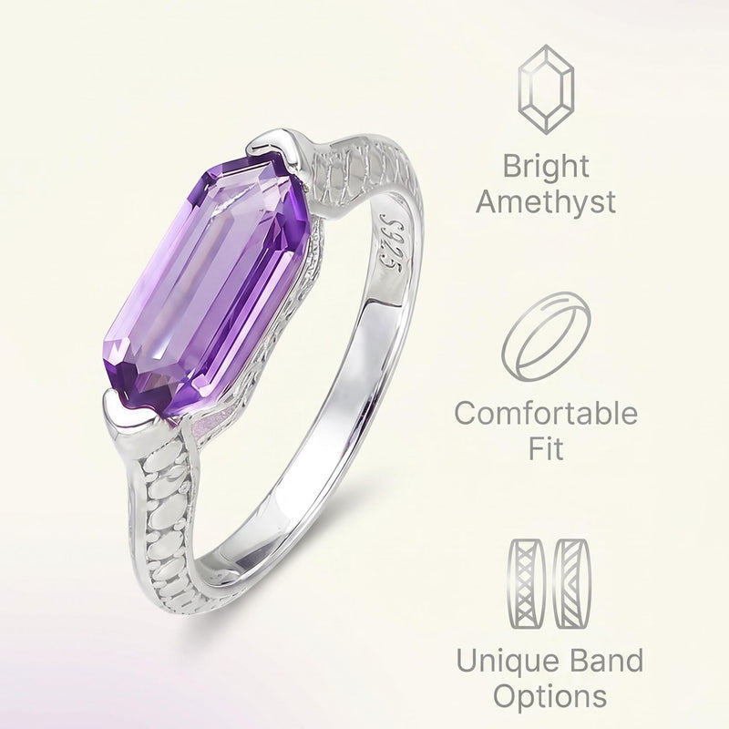Natural Amethyst Ring | 925 Sterling Silver