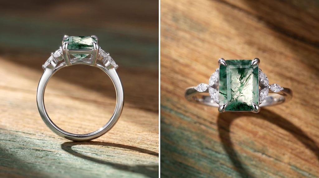 Natural Moss Agate Ring | Handmade jewelry 925 Sterling Silver