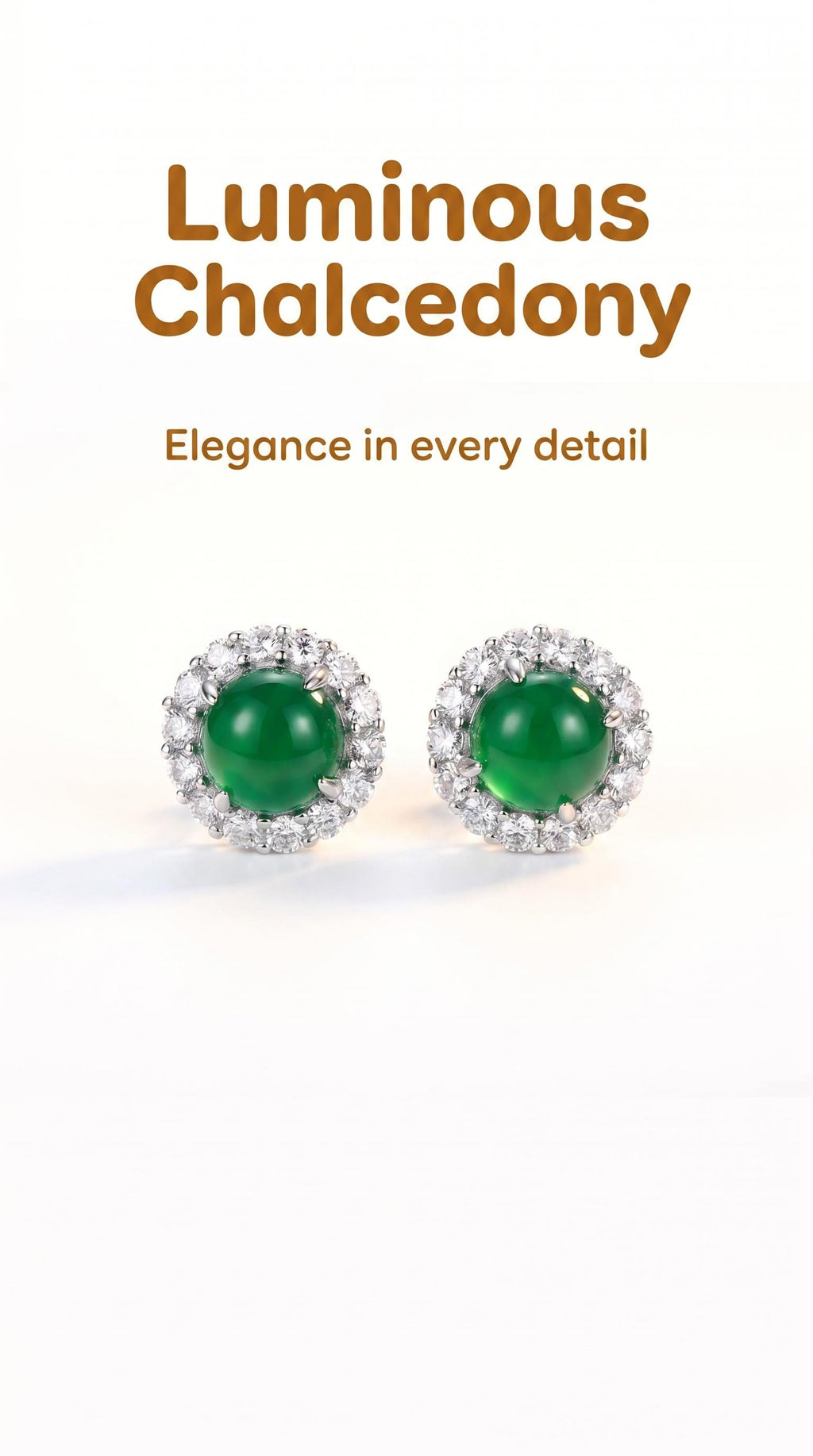 Natural Jade Stud Earrings | 925 Sterling Silver | Elegant Everyday Earrings