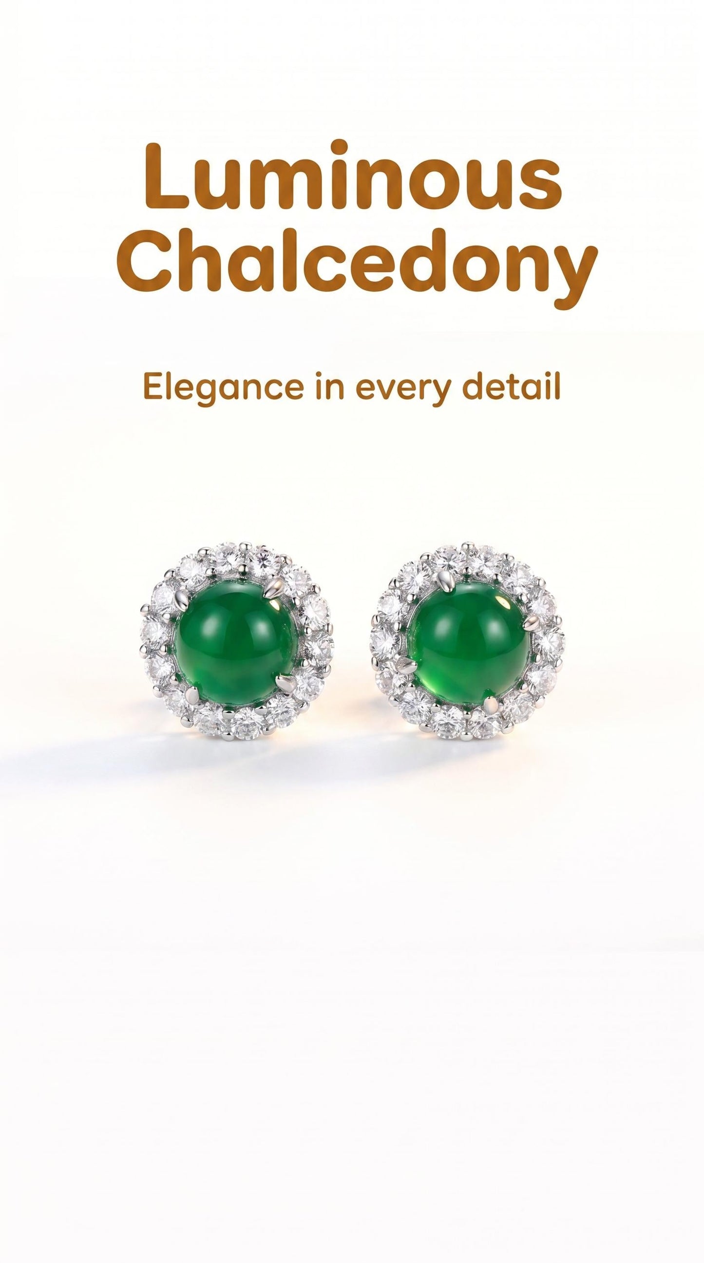 Natural Jade Stud Earrings | 925 Sterling Silver | Elegant Everyday Earrings