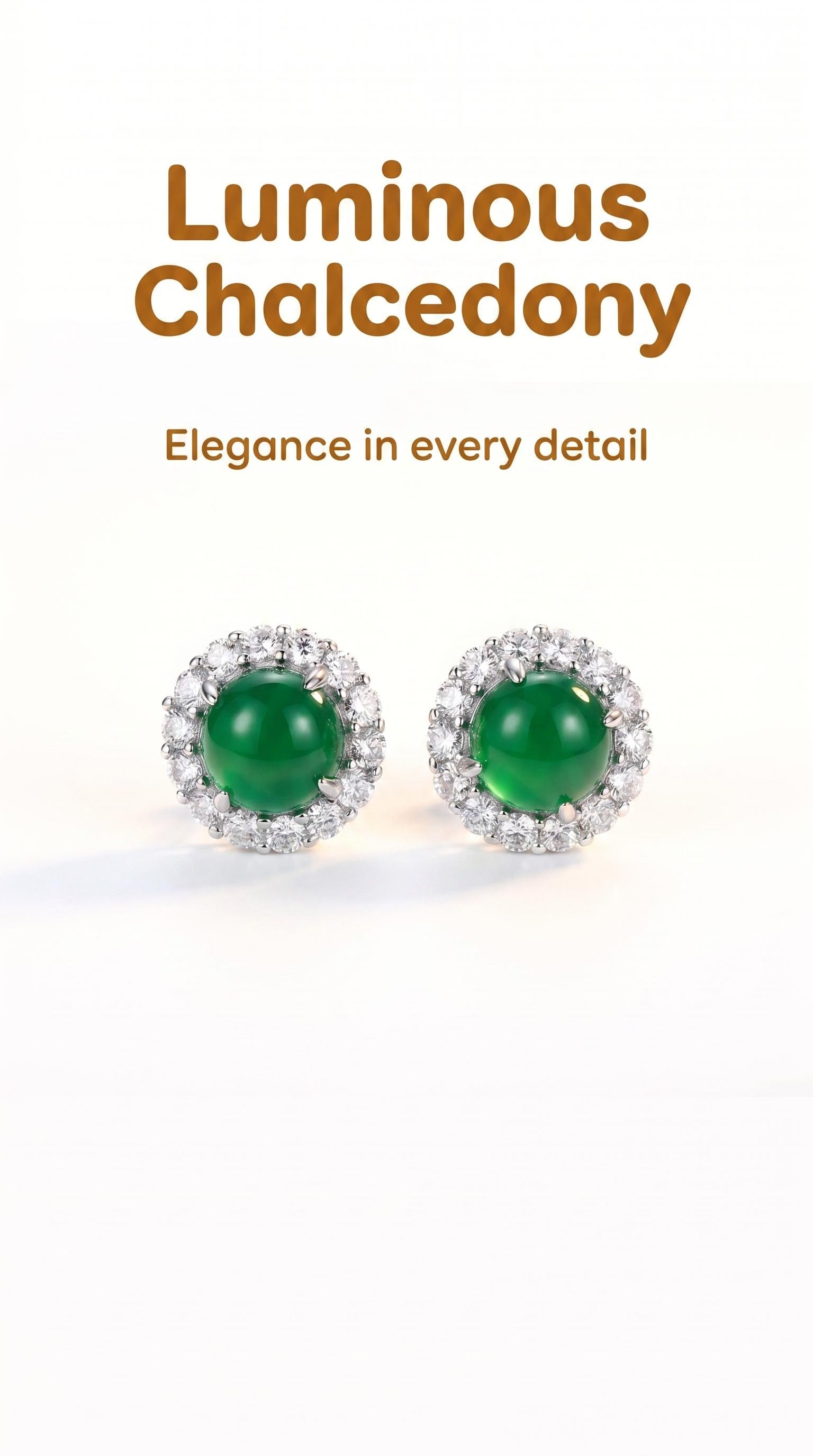 Natural Jade Stud Earrings | 925 Sterling Silver | Elegant Everyday Earrings