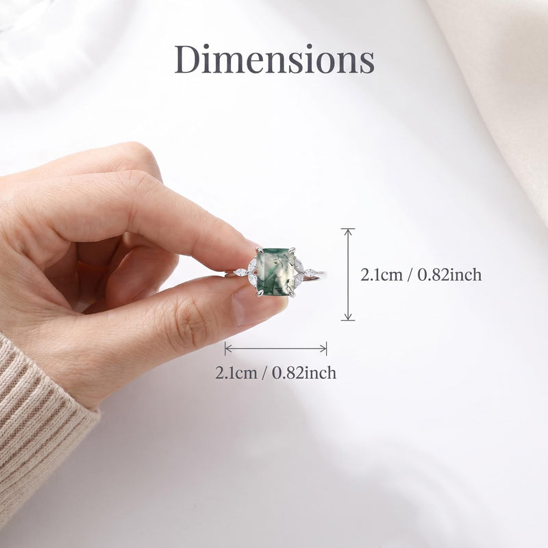 Natural Moss Agate Ring | Handmade jewelry