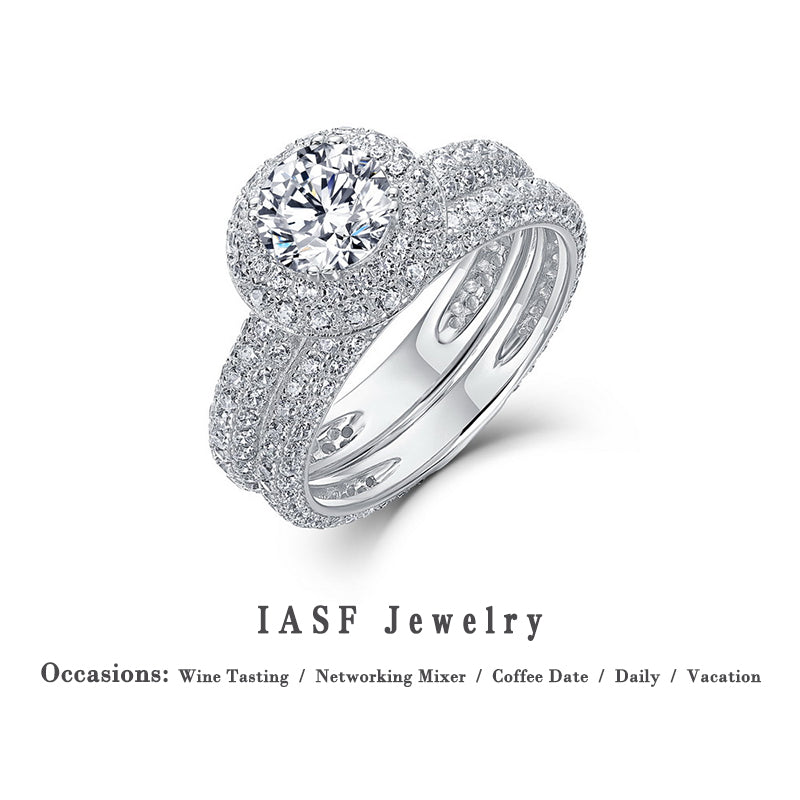 1CT Moissanite stacking rings
