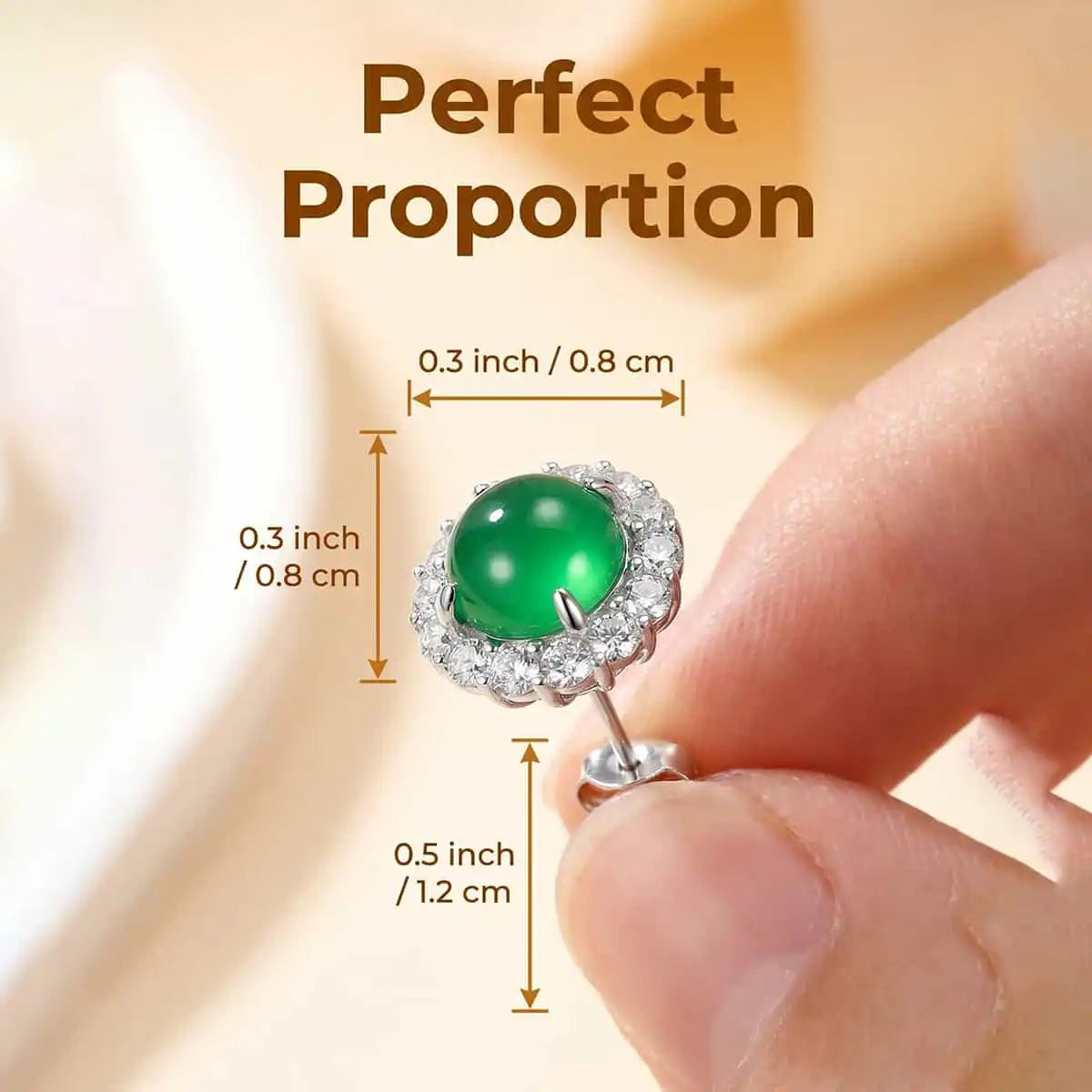Natural Jade Stud Earrings | 925 Sterling Silver | Elegant Everyday Earrings