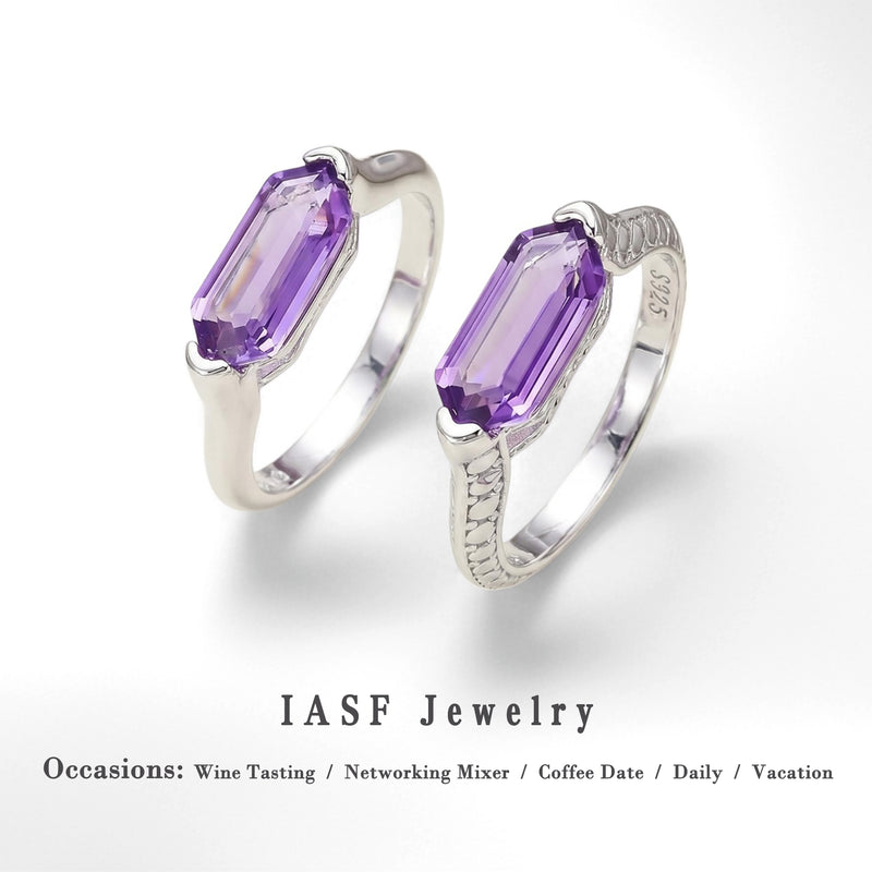 Natural Amethyst Ring | 925 Sterling Silver