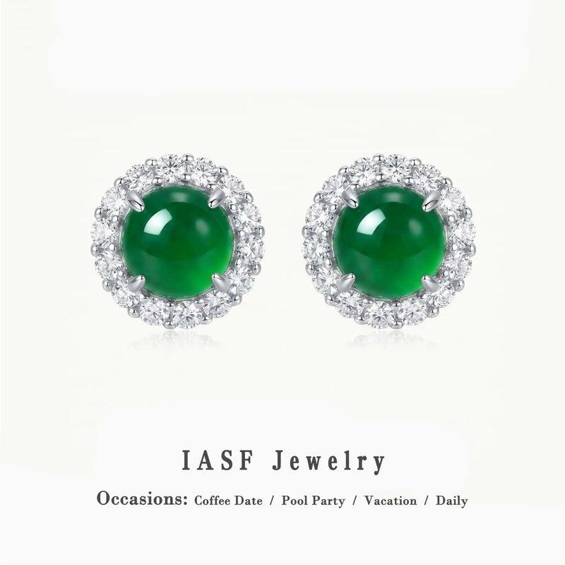 Natural  Chalcedony Stud Earrings | 925 Sterling Silver