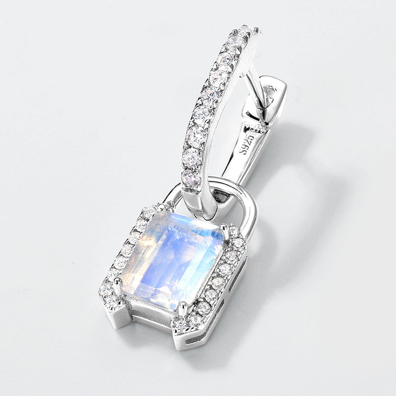 Blue Moonlight Pentagram Earrings - 925 Silver Diamond Studs - Colorful Fashion Trend