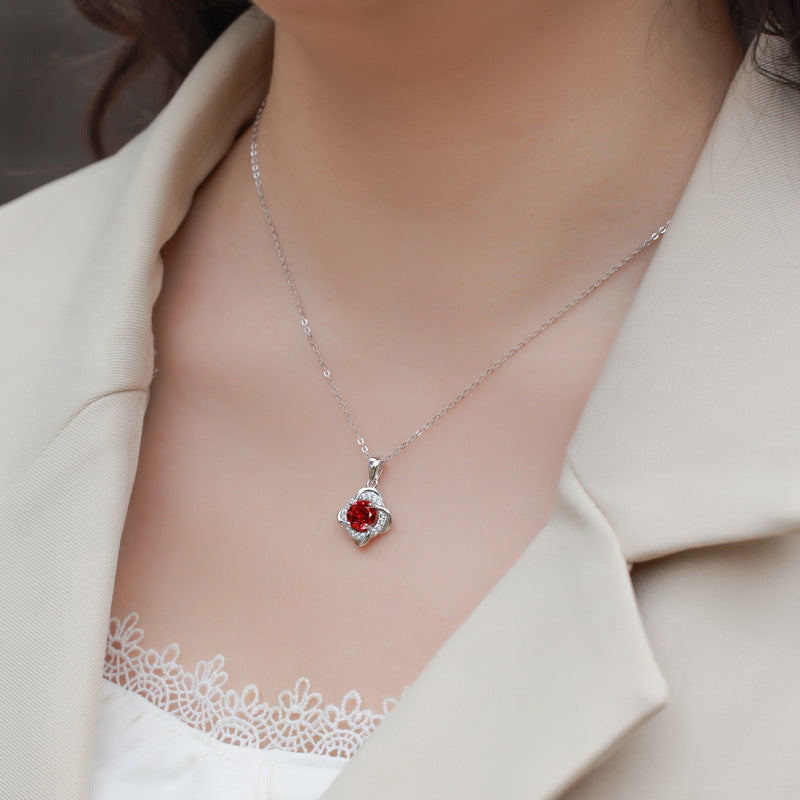 Cultivation Red Treasure Ring - 925 Silver Inlaid - Luxury Wedding Party Jewelry