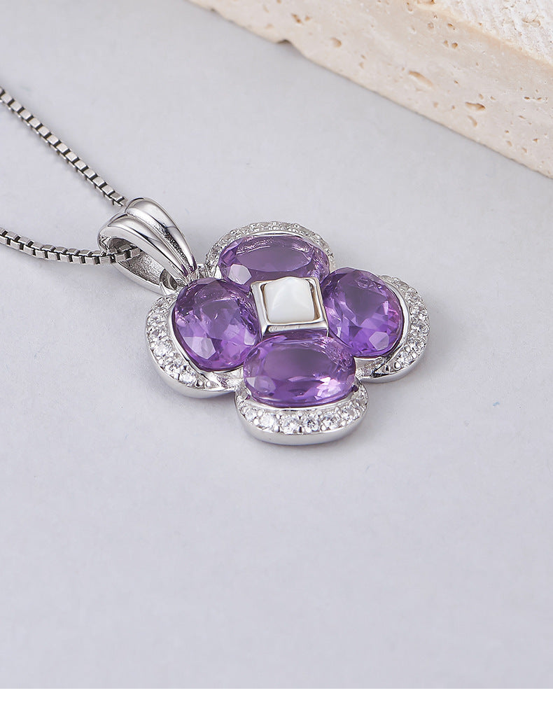 925 Sterling Silver Faceted Amethyst Ring