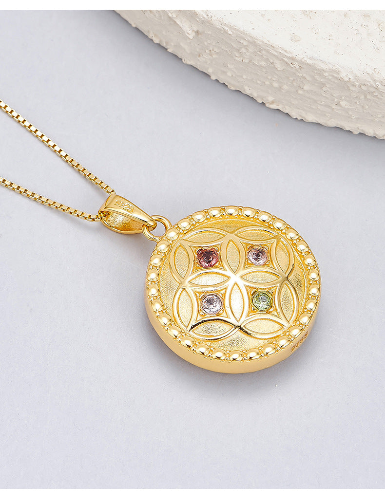 Black Agate Pendant | 925 Sterling Silver | Gold-Plated Geometric Necklace