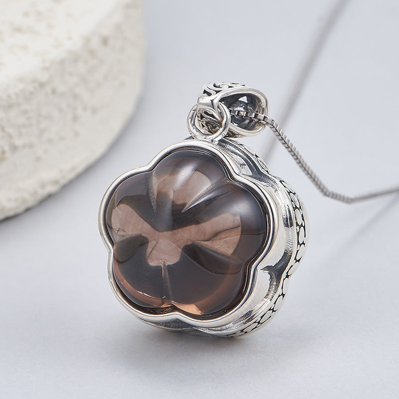 Plum Blossom Amethyst Pendant | 925 Sterling Silver | Delicate Necklace