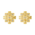 925 Sterling Silver Geometric Textured Stud Earrings