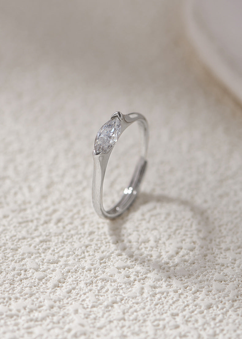 The Parisian Chic Ring - Dainty Moissanite & Sterling Silver - A Timeless Piece of Quiet Luxury