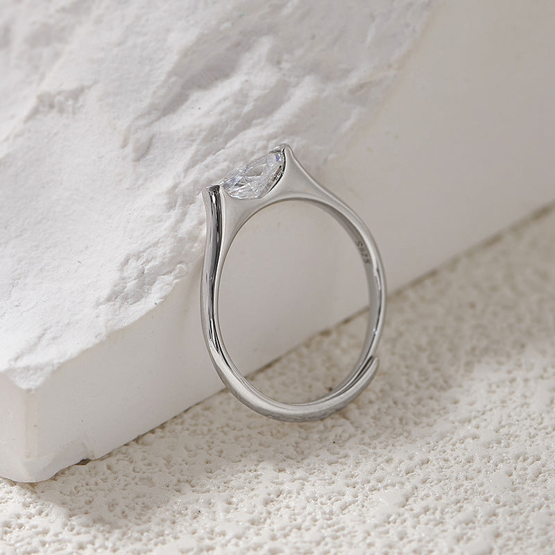 The Parisian Chic Ring - Dainty Moissanite & Sterling Silver - A Timeless Piece of Quiet Luxury