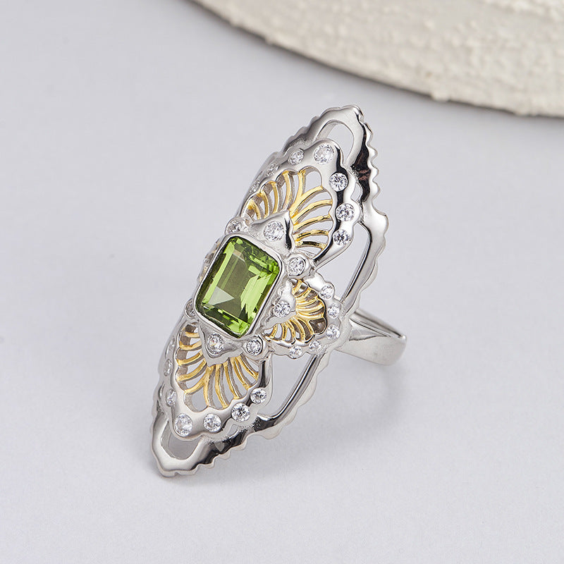 Vintage Amethyst Ring | 925 Sterling Silver | Hollow Court Style Adjustable Ring