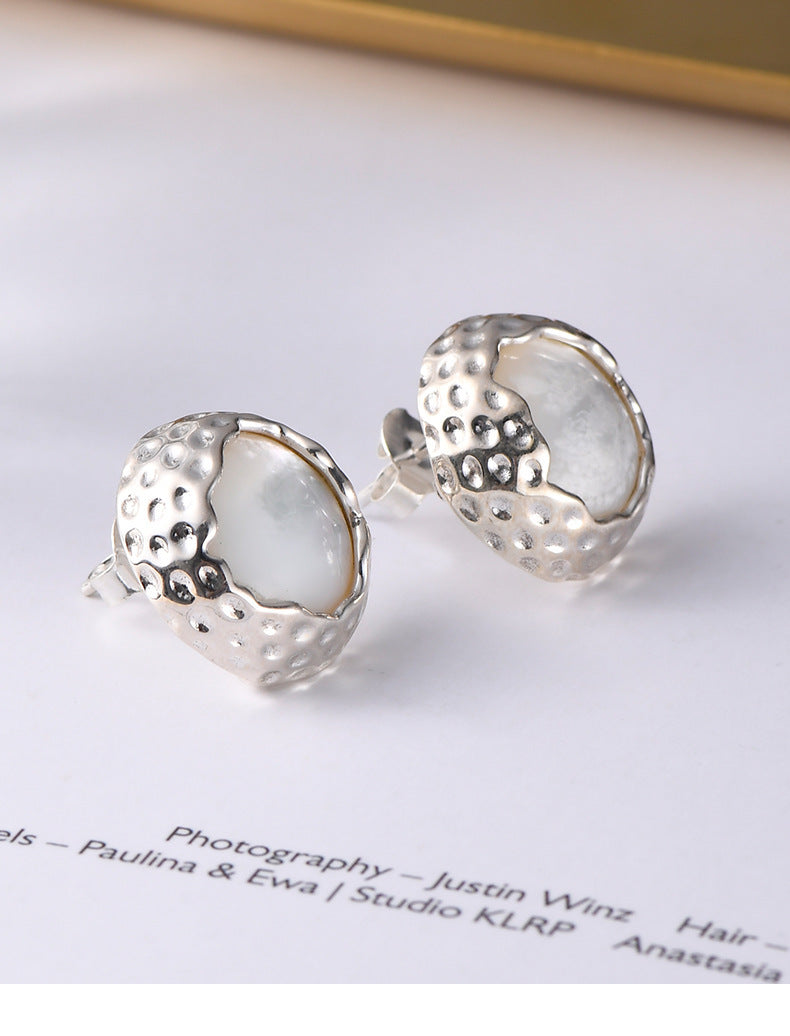 925 Sterling Silver Amethyst Flower Stud Earrings - French Vintage