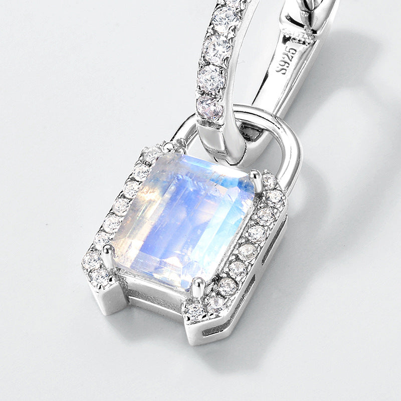 Blue Moonlight Pentagram Earrings - 925 Silver Diamond Studs - Colorful Fashion Trend