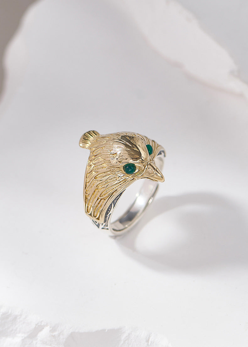 Eagle Ring - 925 Sterling Silver Adjustable Statement Band - Unisex Design