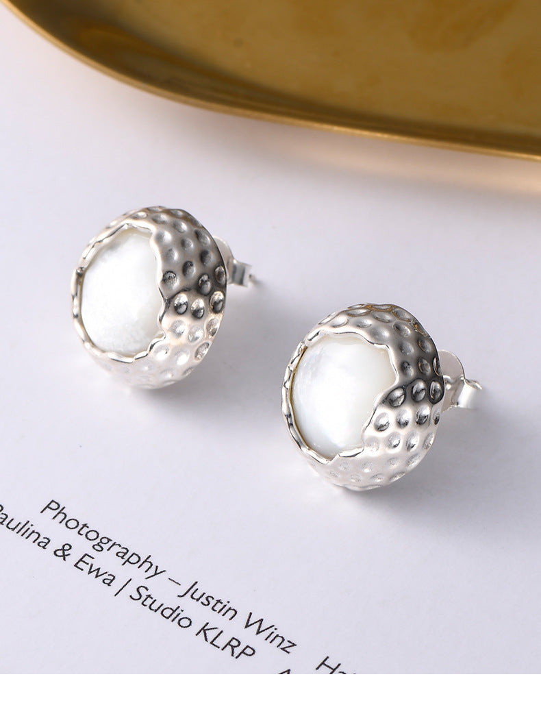 925 Sterling Silver Amethyst Flower Stud Earrings - French Vintage
