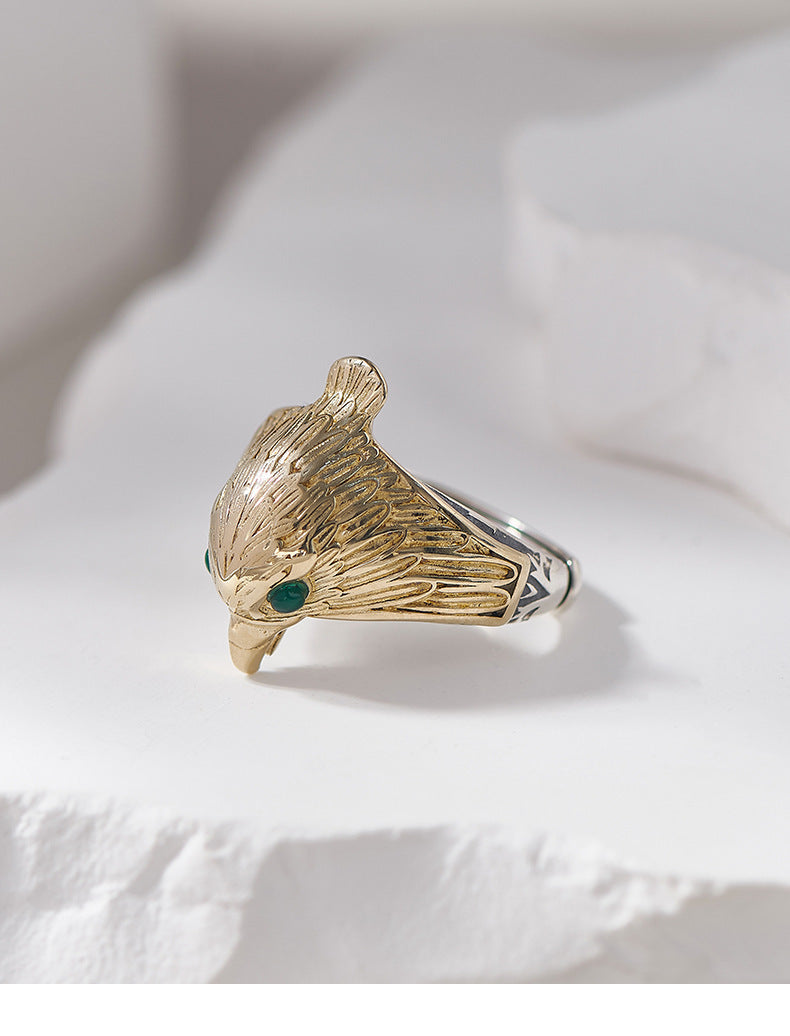 Eagle Ring - 925 Sterling Silver Adjustable Statement Band - Unisex Design
