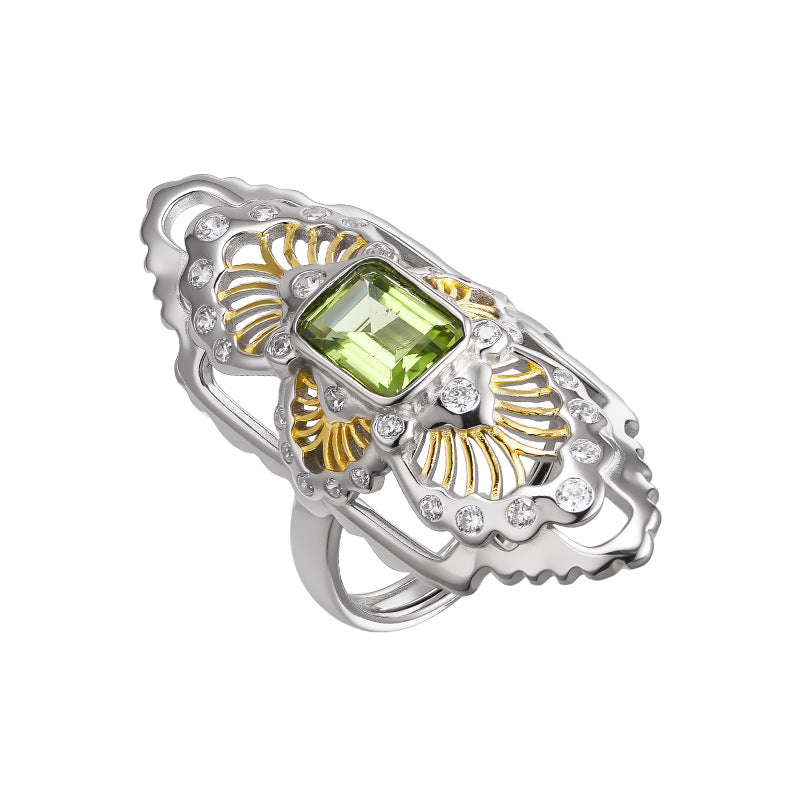 Vintage Amethyst Ring | 925 Sterling Silver | Hollow Court Style Adjustable Ring