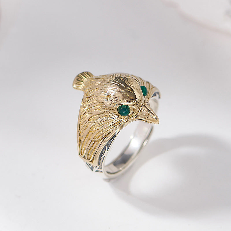 Eagle Ring - 925 Sterling Silver Adjustable Statement Band - Unisex Design