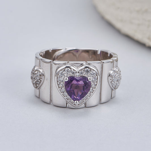 Moissanite Engagement Ring | 925 Sterling Silver | Geometric Proposal Ring