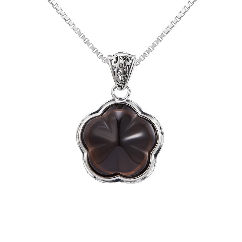 Plum Blossom Amethyst Pendant | 925 Sterling Silver | Delicate Necklace