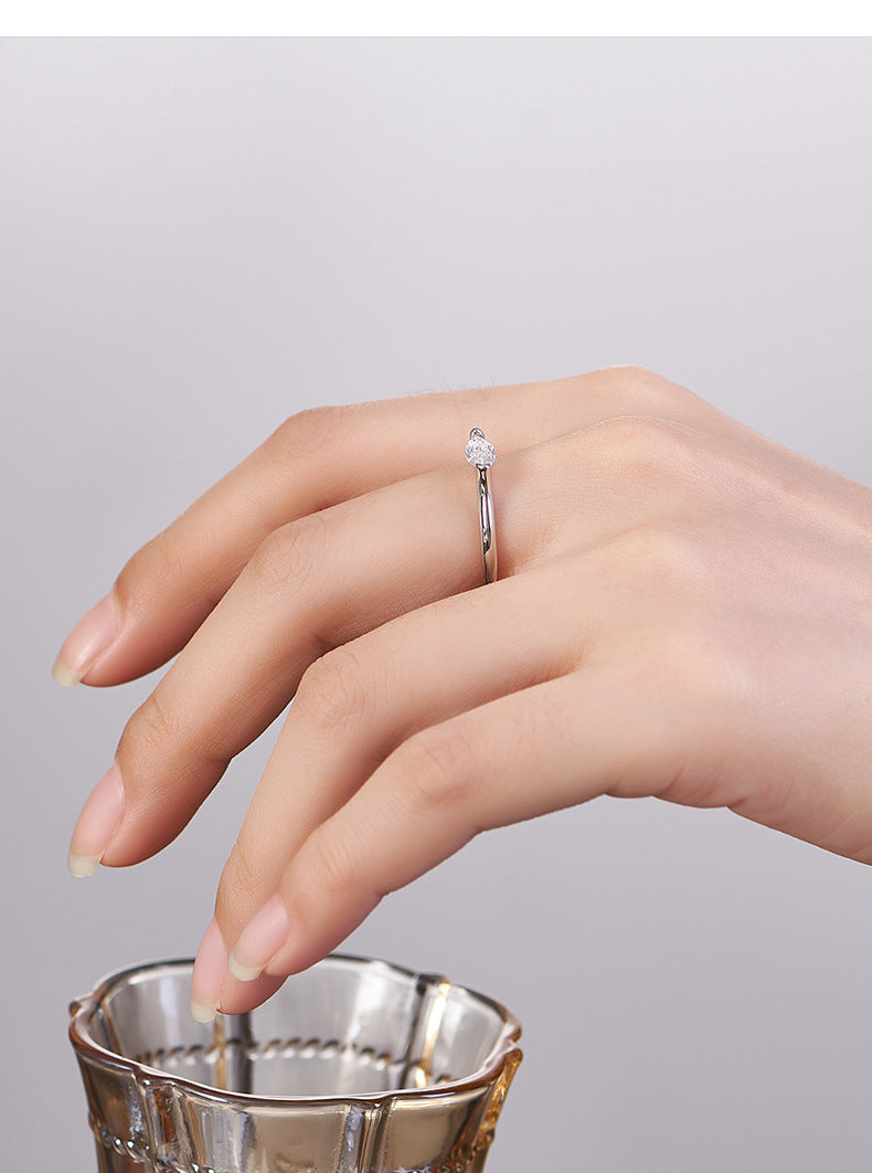 The Parisian Chic Ring - Dainty Moissanite & Sterling Silver - A Timeless Piece of Quiet Luxury