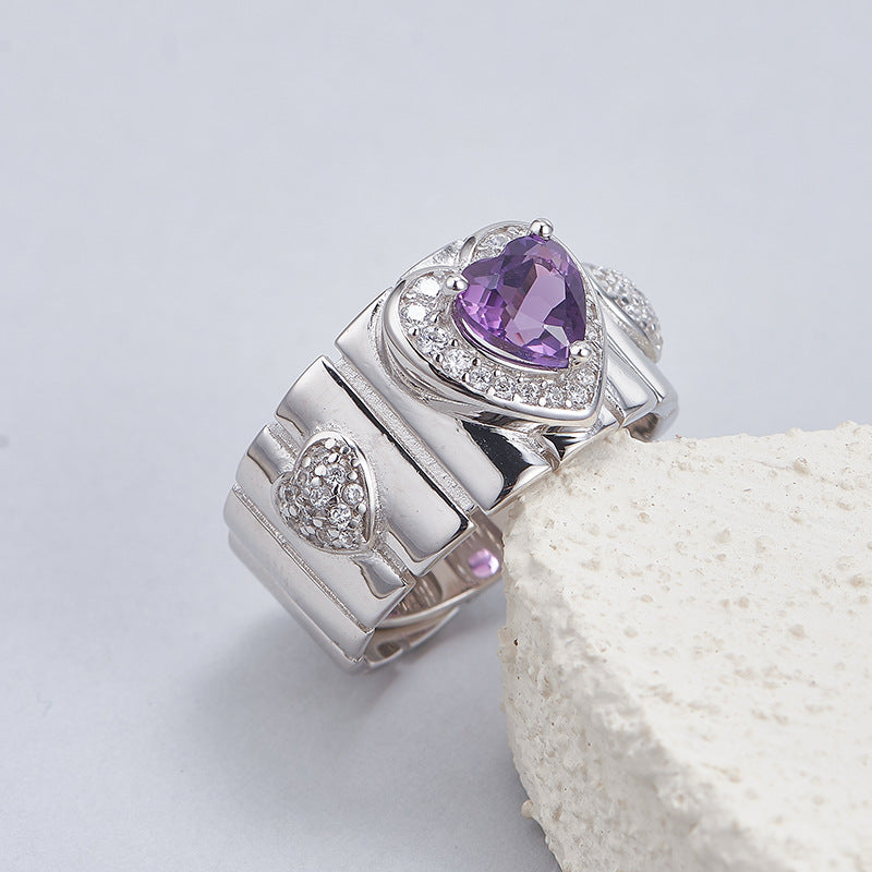 Moissanite Engagement Ring | 925 Sterling Silver | Geometric Proposal Ring