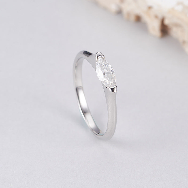 The Parisian Chic Ring - Dainty Moissanite & Sterling Silver - A Timeless Piece of Quiet Luxury