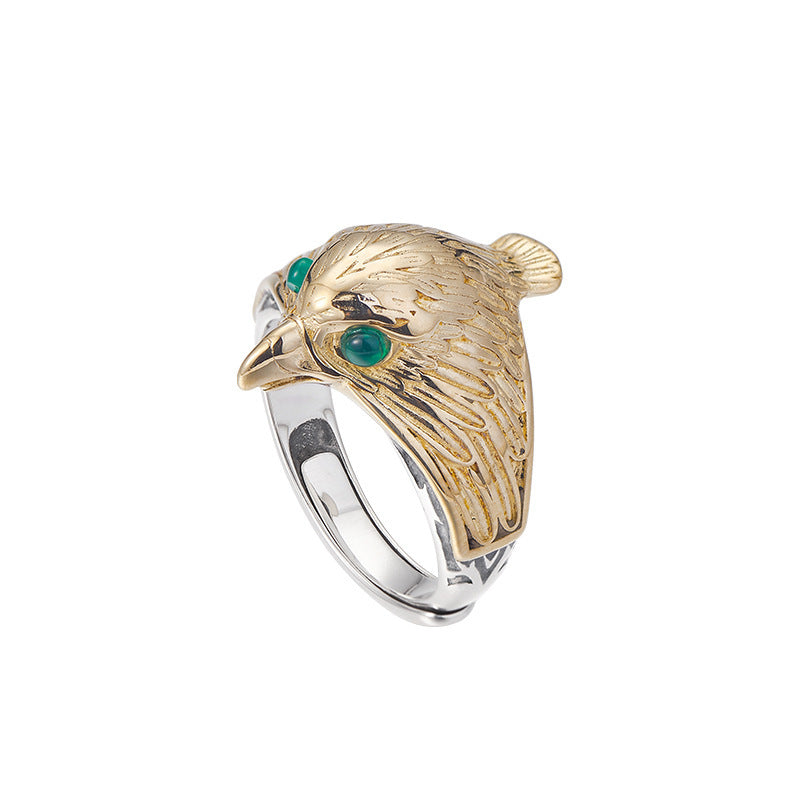 Eagle Ring - 925 Sterling Silver Adjustable Statement Band - Unisex Design