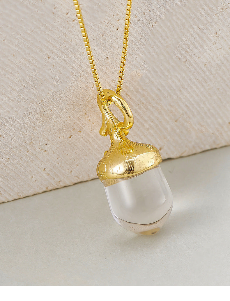 The Layering Pinecone Pendant - Delicate 925 Silver & Quartz Collarbone Chain - Effortless Minimalist Style