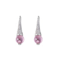 925 Sterling Silver Amethyst Flower Dangle Earrings - Vintage Design