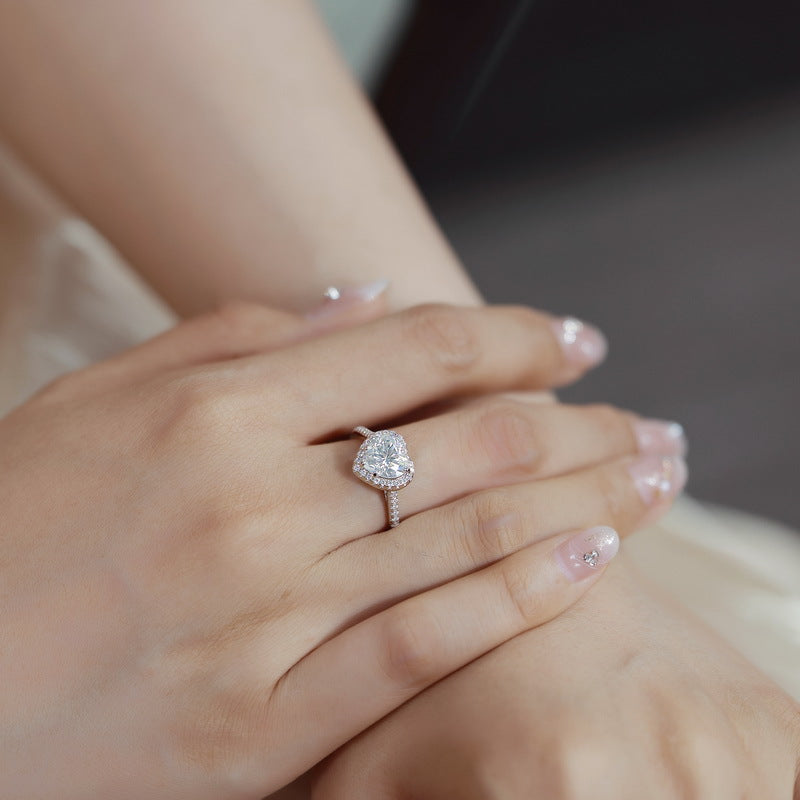 Cute Moissanite Ring - 925 Silver Mozzarella Diamond - Fashion Women's Ring
