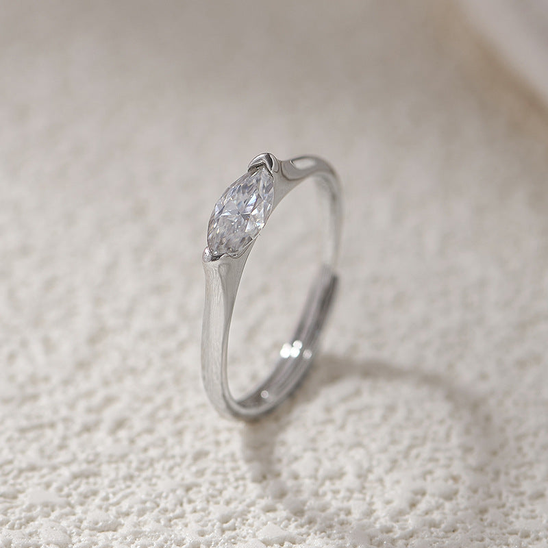 The Parisian Chic Ring - Dainty Moissanite & Sterling Silver - A Timeless Piece of Quiet Luxury