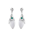 S925 silver and white crystal stud earrings niche design irregular texture versatile healing earrings women