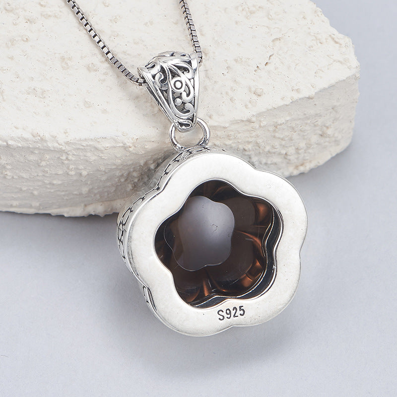 Plum Blossom Amethyst Pendant | 925 Sterling Silver | Delicate Necklace