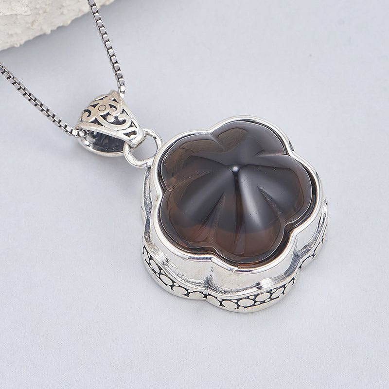 Plum Blossom Amethyst Pendant | 925 Sterling Silver | Delicate Necklace