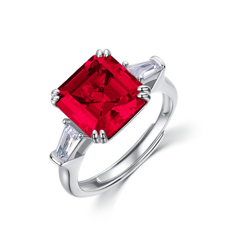 Simple Cultivation Red Treasure Ring - 925 Silver Fashionable - Popular Women's Ring