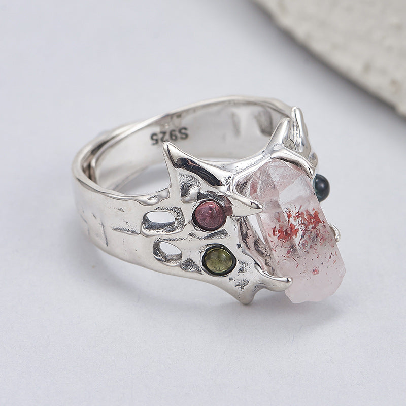 Citrine Open Ring | 925 Sterling Silver | Super Seven Crystal Ring