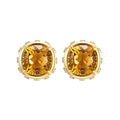 Luxury Enamel Citrine Earrings | 925 Sterling Silver | Medieval Geometric Statement Earrings