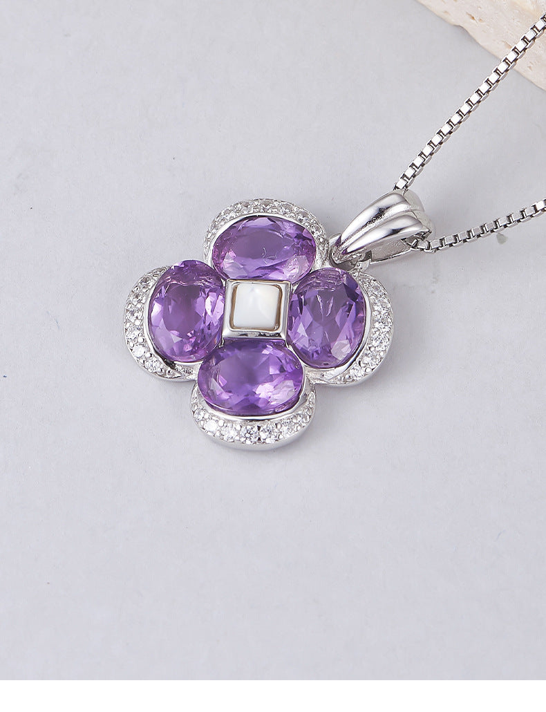 925 Sterling Silver Faceted Amethyst Ring