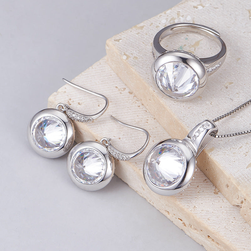 925 Sterling Silver Geometric Cone Open Ring - French Design