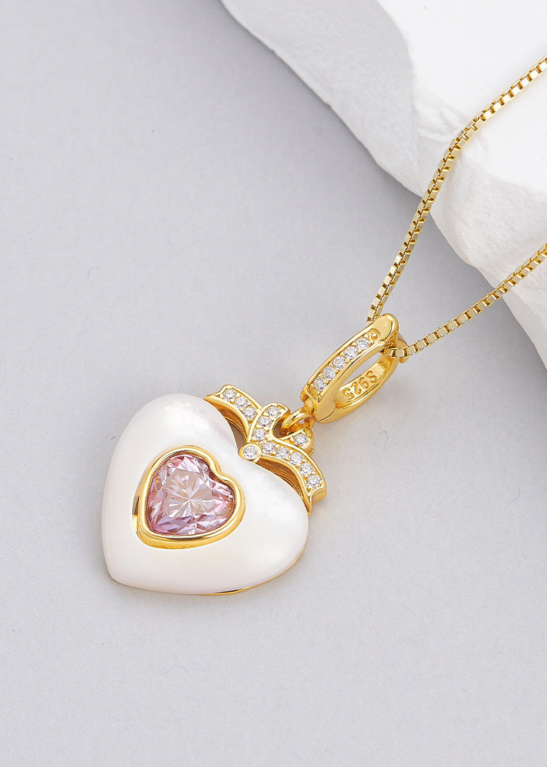 925 Sterling Silver Amethyst Flower Pendant Necklace - Vintage Design