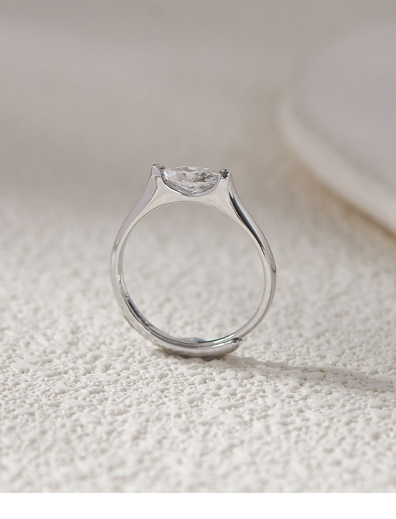 The Parisian Chic Ring - Dainty Moissanite & Sterling Silver - A Timeless Piece of Quiet Luxury