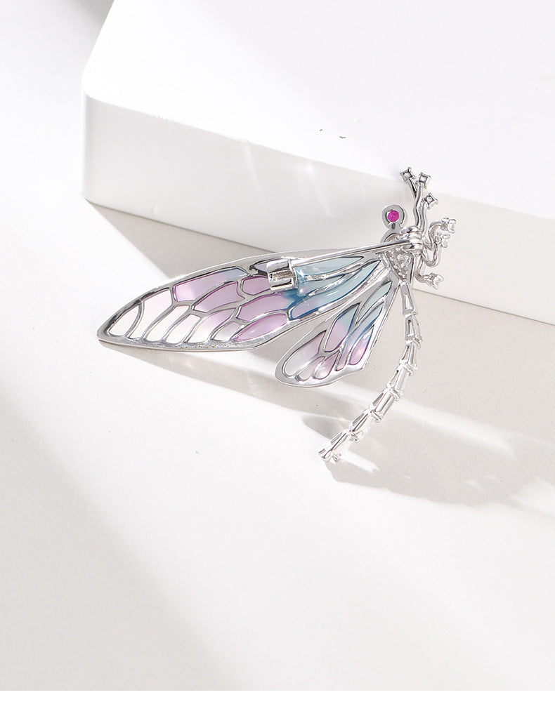 Dragonfly Brooch Pin - 925 Sterling Silver Statement Jewelry for Coat & Jacket