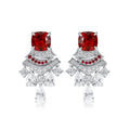 Butterfly Earrings - 925 Silver Gold-Plated - Green Zircon Pearl Inlaid