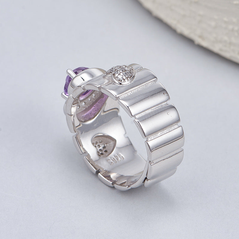 Moissanite Engagement Ring | 925 Sterling Silver | Geometric Proposal Ring