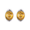Minimalist Citrine Earrings | 925 Sterling Silver | Geometric Stud Earrings